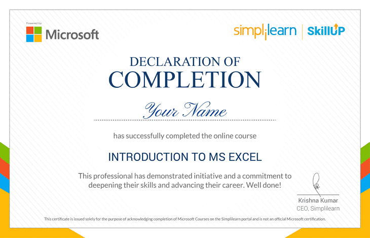 Microsoft excel training course